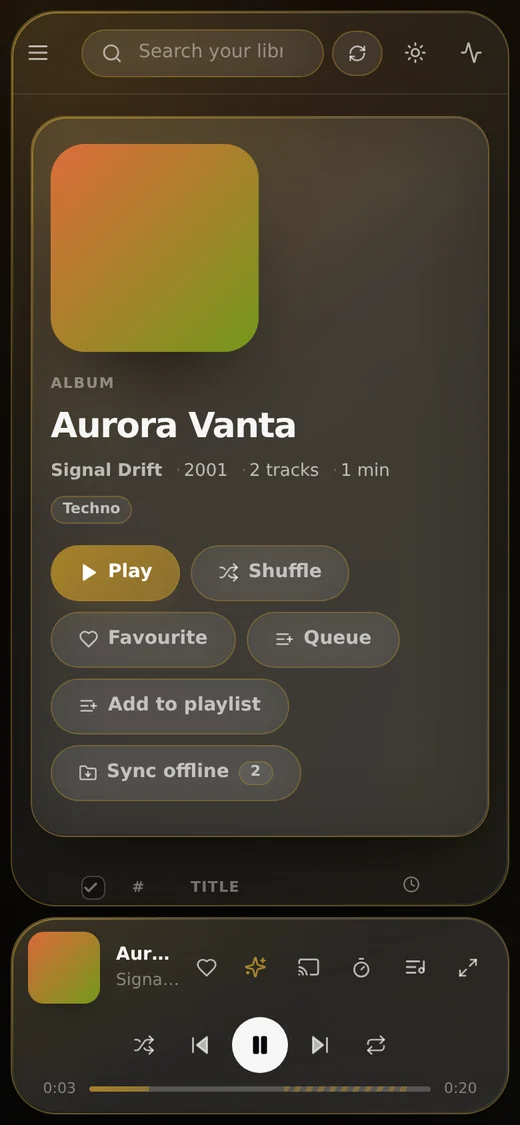 Kultr on a phone: an album page.